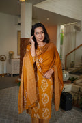 Mustard Yellow Handwork Kurta Pant Set