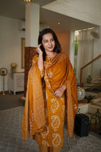 Mustard Yellow Handwork Kurta Pant Set